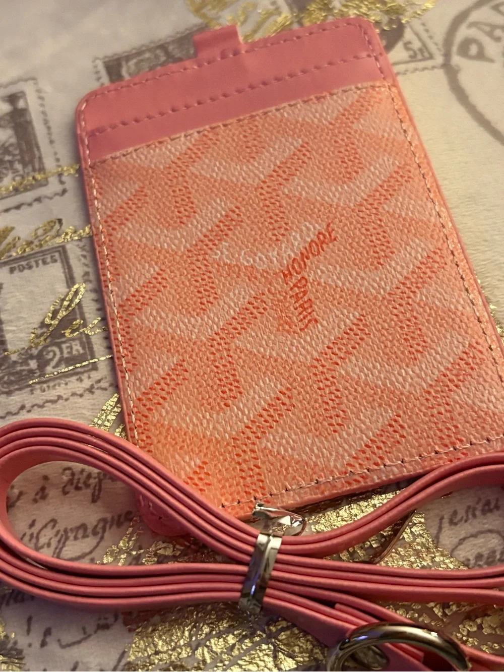 Pink Card ID Holder with Matching Lanyard